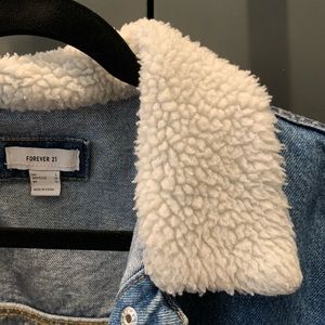 Jean Jacket with Sherpa-like Collar